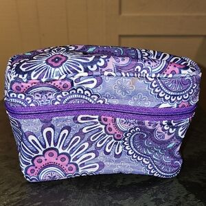 Vera Bradley Purple and Pink Cosmetic Bag